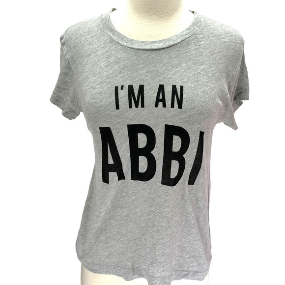 Wildfox NWT I'm An Abbi Broad City Statement Graphic Baby Tee Heather Gray XS - Picture 3 of 10